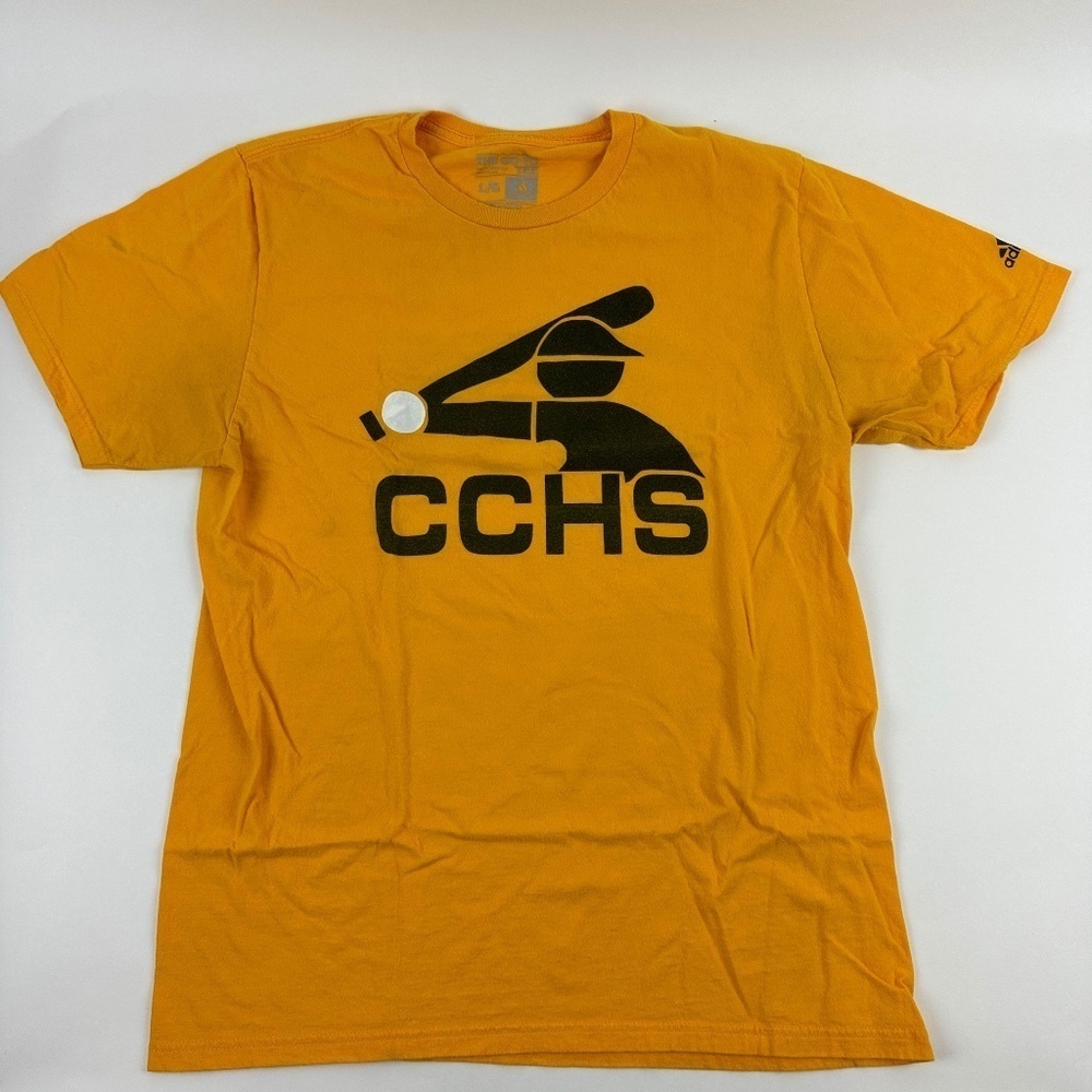 Adidas The Go To Tee Mens Large Yellow Baseball